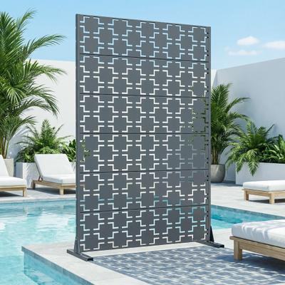 Dovelina 6 ft. H x 4 ft. Metal Privacy Screen Free Standing