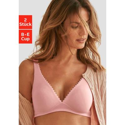 petite fleur Packung, 2 stück, ohne Bügel in High-Apex-Schnittform mit Zierborte, bequemer BH