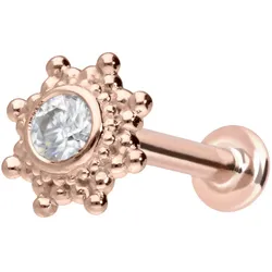 14 Karat Gold Labret mit Push Fit MOISSANIT-SONNE