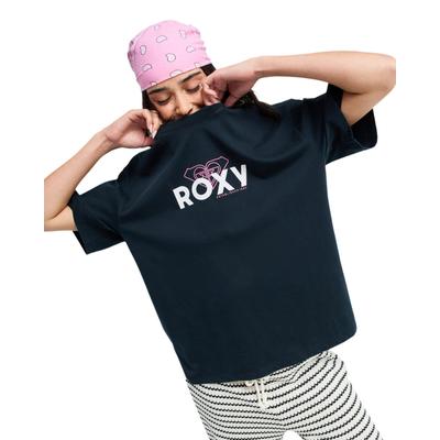 T-Shirt ROXY "Hangloose Art", Damen, Gr. XS, schwarz (anthrazit), Obermaterial: 100% Baumwolle., Shirts T-Shirt