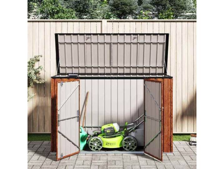 Promotion mars  * Cabinet DE JARDIN - YUNYAN - Marron Boîte de Rangement de jardin - MEUBLE JARDIN - Marron 214 x 82 x 132cm Acier