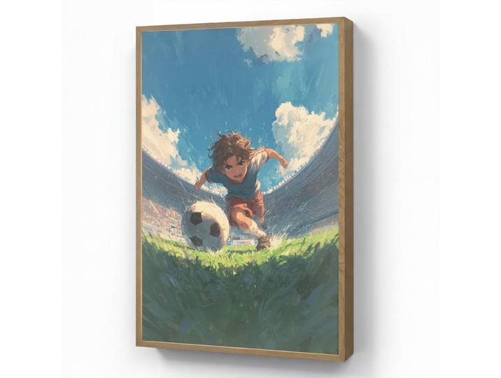 OnlyWow Nachttischlampe MIT Akku Stadion - Fußballer - Ball 60x90 cm, Blau, Rechteckig, LED integrated, 60x90x8 cm, Lampen & Leuchten, Innenbeleuchtung, Nachtlichter