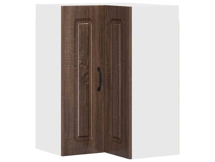fsahslih Küchen Wand Eckschrank Holzwerkstoff Braun Eiche 57x57x80cm Kompakter Hängeschrank für die Küche nutzt tote Ecken optimal aus und schafft übersichtliche Ordnung im Essbereich.
