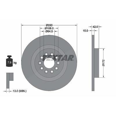 Textar Bremsscheibe [Hersteller-Nr. 92221403] für Jaguar
