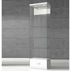 Glasvitrine mit Schublade und Beleuchtung JT-VE60C