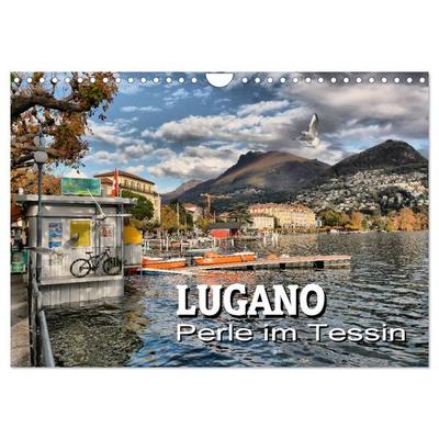 Lugano - Perle im Tessin (Wandkalender 2026 DIN A4 quer), CALVENDO Monatskalender