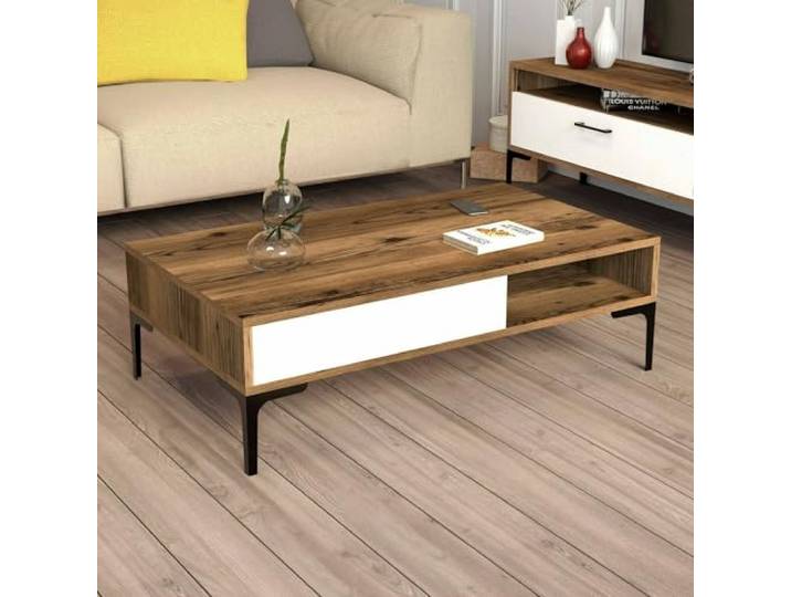 Dmora Couchtisch Diadem 105x60x32,6h cm Braun Zeitschriften