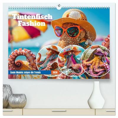 Tintenfisch Fashion. Coole Models zeigen die Trends (hochwertiger Premium Wandkalender 2026 DIN A2 quer), Kunstdruck in Hochglanz