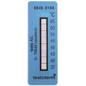 Testo Testo Temperaturmessstreifen 0646 0108  term, irreversibel, 37 °C bis 65 °C Messbereich, selbstklebend, 10 Stück
