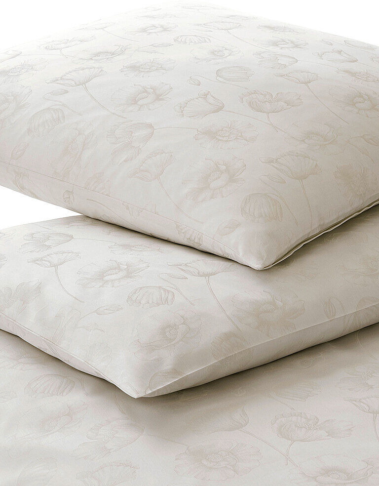 ELEGANTE Damast Bettwäsche POPPY 70x90cm/140x200cm Natur beige EG