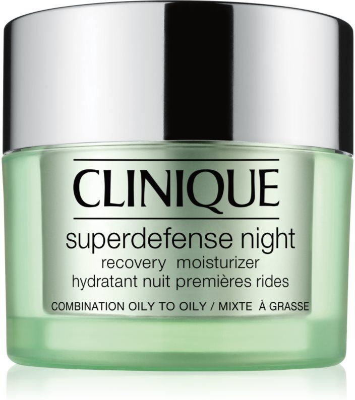 Clinique Superdefense™ Night Recovery Moisturizer Fuktgivande nattkräm mot rynkor för fet och blandhud 50 ml
