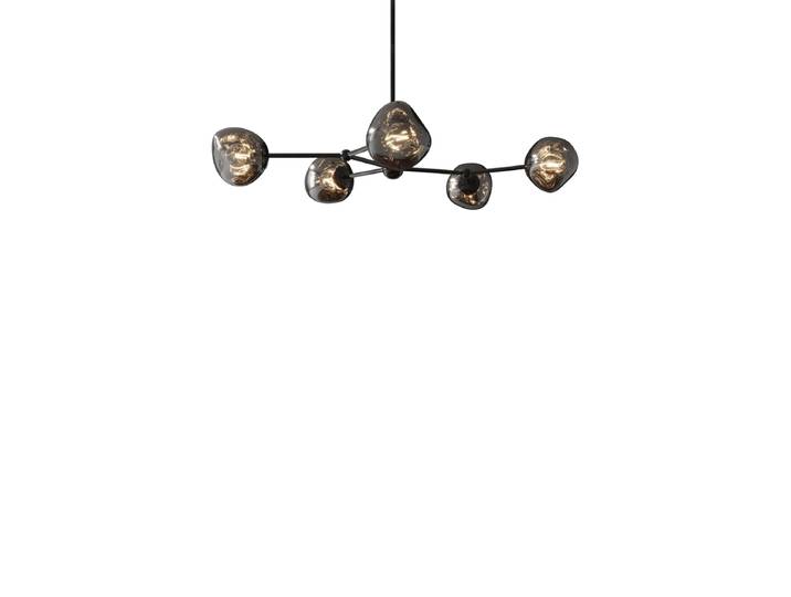 Design Pendellampe „Liquid Diamond“, 5-flammig Rauchglas Invicta Interiors