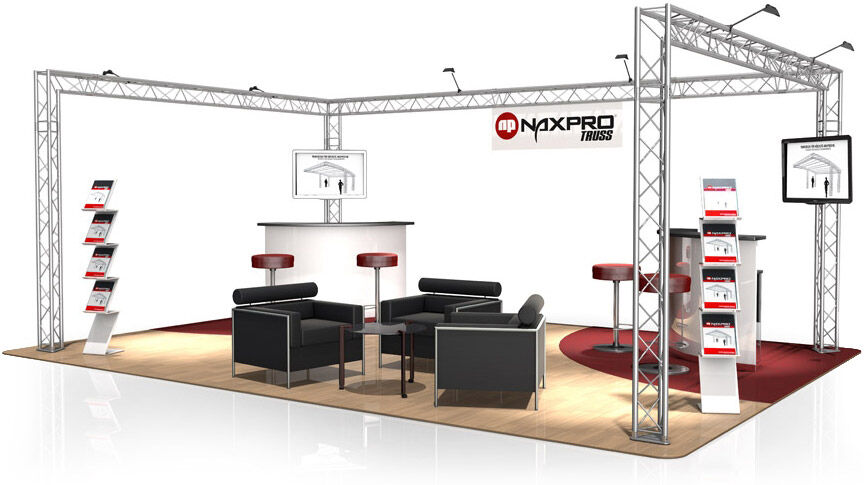 Naxpro-Truss Messestand Fd 23 - 6 X 4 X 2,5 M (Lxbxh) - 24 M² Alu
