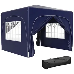 Outsunny 3 x 3 m Pavillon, Pop-up Gartenzelt mit Seitenwänden und Tragetasche, UPF50+, höhenverstellbar, Sand