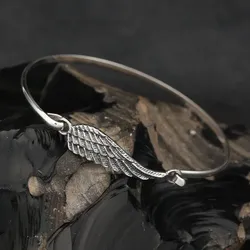 Drachensilber Flügel Armspange Damen Armschmuck 925 Silber Armreif - Silber