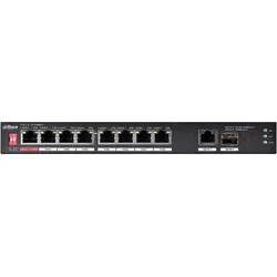 Dahua Switch PFS3110-8ET1GT1GF-96 Desktop/pedestal 8x10Base-T / 100Base-TX 1x10Base-T / 100Base-TX / 1000 (9 Ports), Netzwerk Switch, Schwarz
