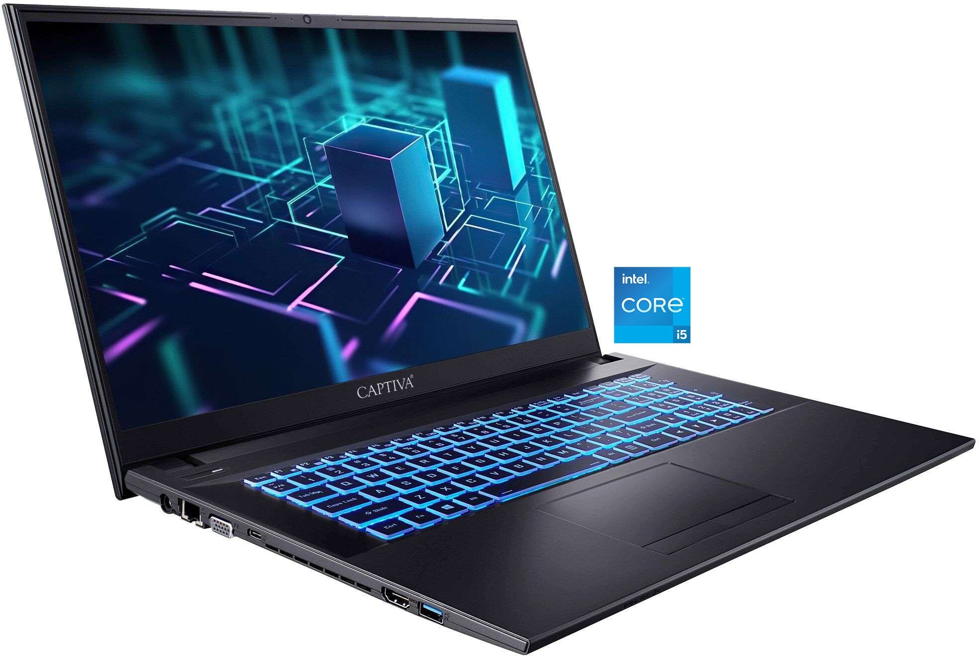 CAPTIVA Business-Notebook "Business/Office I10-0868GE", schwarz, 16 GB RAM 2.000 GB SSD, Core i5, ohne Betriebssystem, Notebooks