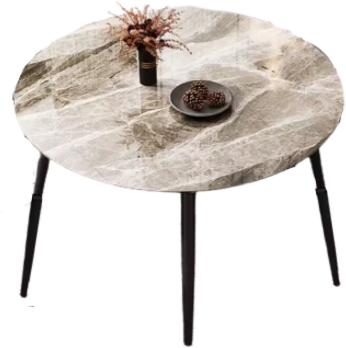 Bolt Edge Ronde Eettafel in Marmer - Grijs - Diameter: 80 cm