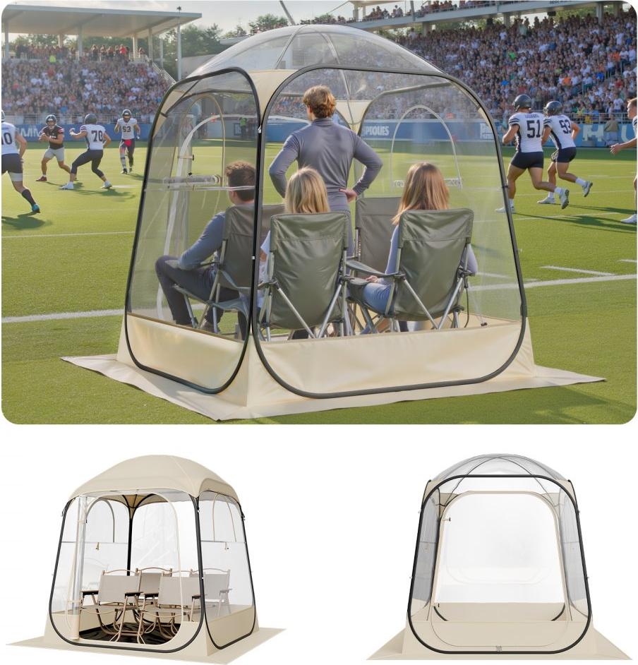 Zelt, transparent, Pop-up-Zelt - 183x183x195 cm - für 5-6 Personen - für den Außenbereich und Veranstaltungen