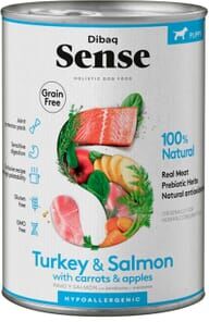 Dibaq Dog Puppy Sense Salmão e Peru 380g
