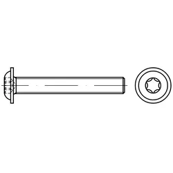 ISO 7380-2 - Stahl 10.9 verzinkt - M 6x40 - Flachkopfschrauben mit Flansch - TX30