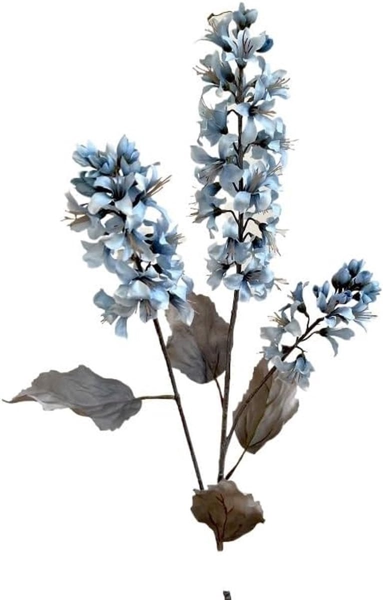 Blauwe kunsthyacint bloementak met zijden bloemen voor realistische decoratie