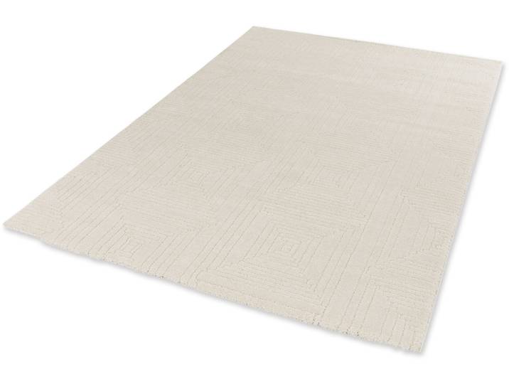 Teppich Pure 6317-243 , beige (creme), B:133cm H:22mm L:190cm, Kunstfaser, SCHÖNER WOHNEN-KOLLEKTION, Teppiche, Teppich, Kurzflor, Hoch Tief Struktur, Wohnzimmer, Schöner Wohnen Kollektion