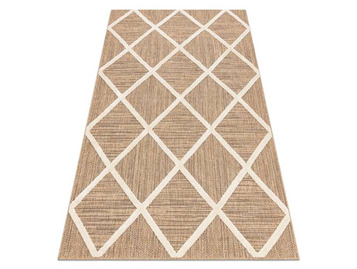 Tapis SPARK 0708A beige / crème - treillis diamants sisal structurel - 160x220 cm