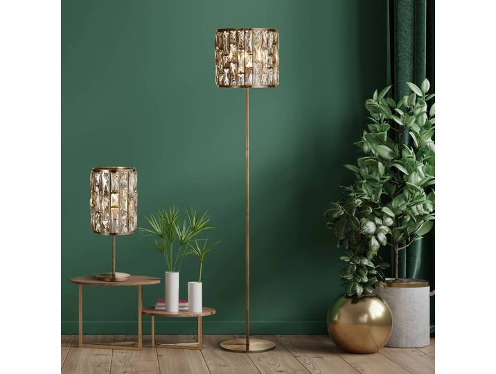 Searchlight Stehlampe Bijou, messing / gold, für Wohn- / Esszimmer, Metall, Stehlampe
