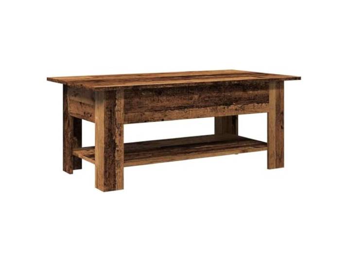 KUTYWEXFM Couchtisch Altholz-Optik 102x55x42 cm Beistelltisch Eleganter Kaffeetisch fürs Wohnzimmer mit geräumiger Ablage für Zeitschriften und Bücher sowie 60 kg Belastbarkeit.