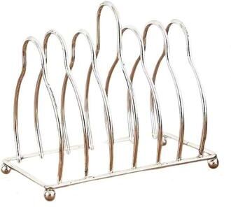 Uplift Essentials Triangular Iron Tableware Rack Compact Structural Dish & Cup Storage Organizer For Kitchen Cabinets silver