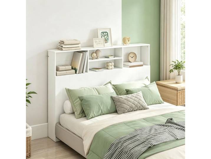 Tête de lit avec rangement pour lit 140 cm accessoires de lit avec 4 compartiments ouverts (uniquement avec tête de lit)