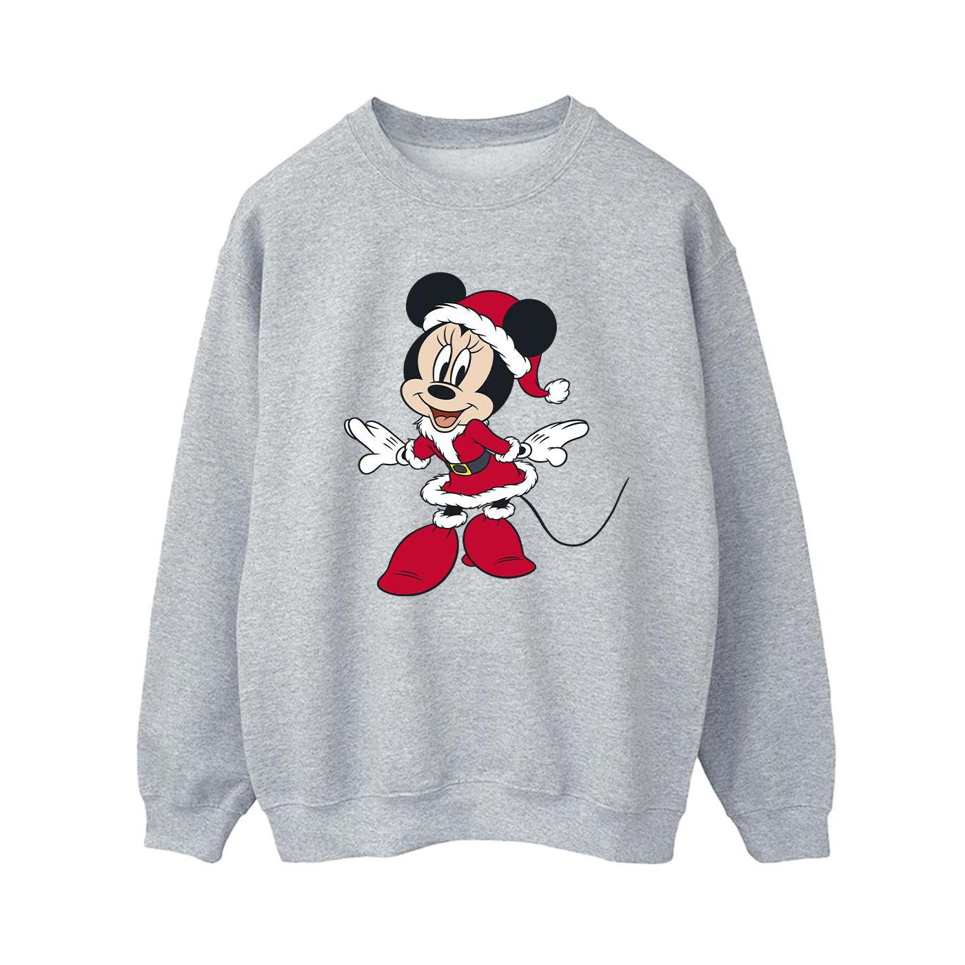 Disney Dames/Dames Minnie Mouse Kerst Sweatshirt (Sportgrijs)