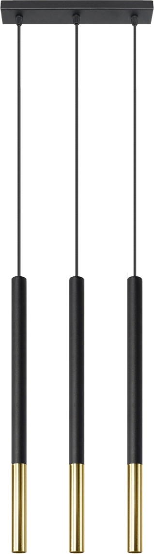 LUMILO Hanglamp ARENIO 3 G9, zwart-goud