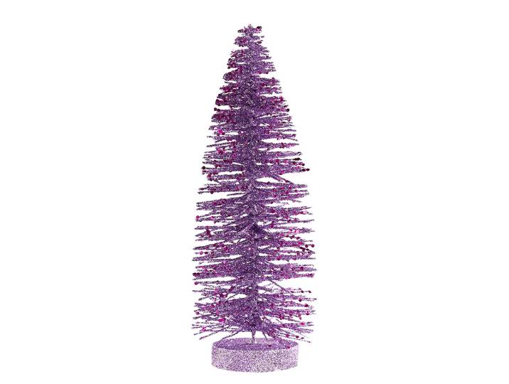 Sapin Paillettes Ø 10cm Mauve/Lilas