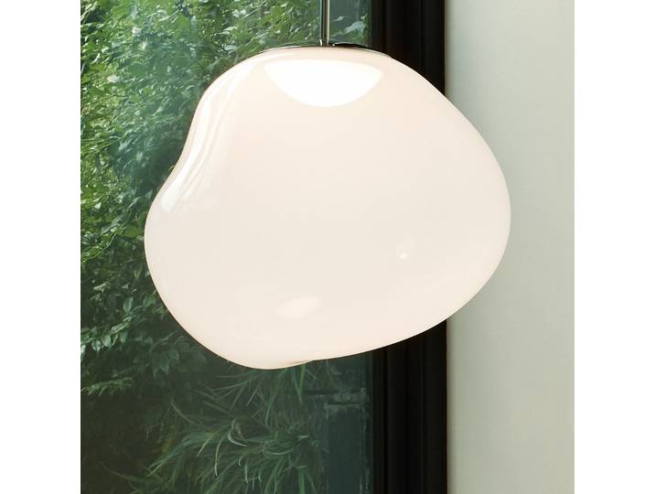 Melt Pendelleuchte Mini Opal/Gold - Tom Dixon - Wohnzimmer - Design - Kunststoff - Mit Schirm