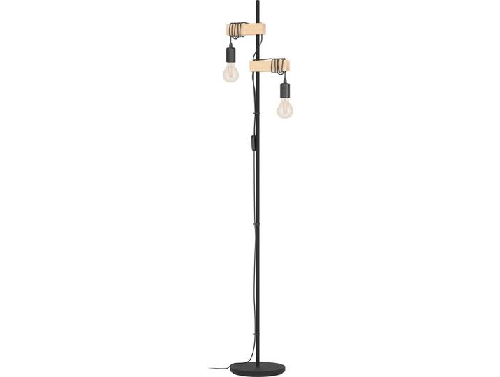 EGLO Townshend Vloerlamp - E27 - 2 Lichts - Zwart/Bruin - FSC Hout