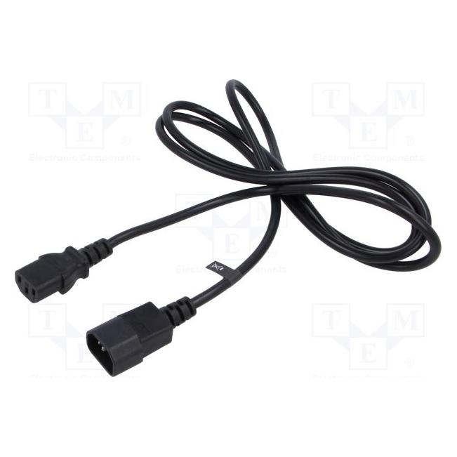 MPL POSAC-C13-C14-18: POS AC cable C13-QT3(10A)-C14-QZ3(10A) H05VV-F3G0,75 L=1800 black (1.80 m) (POSAC-C13-C14-18)