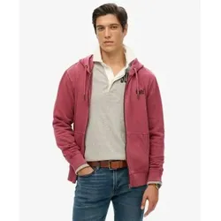 Superdry für Herren. M2013753A Essential Logo Washed Ziphood Sweatshirt granatrot (XXL), Lässig, Kastanienbraun, Baumwolle
