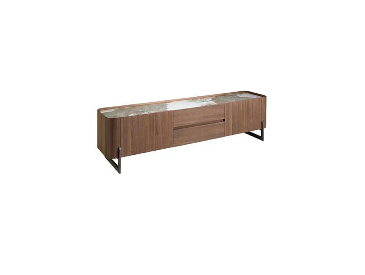 Grosses Design Lowboard „Mykonos“, mit Abdeckplatte aus Keramik Nussbaum, Weiss, Dunkelgrau Angel Cerdá