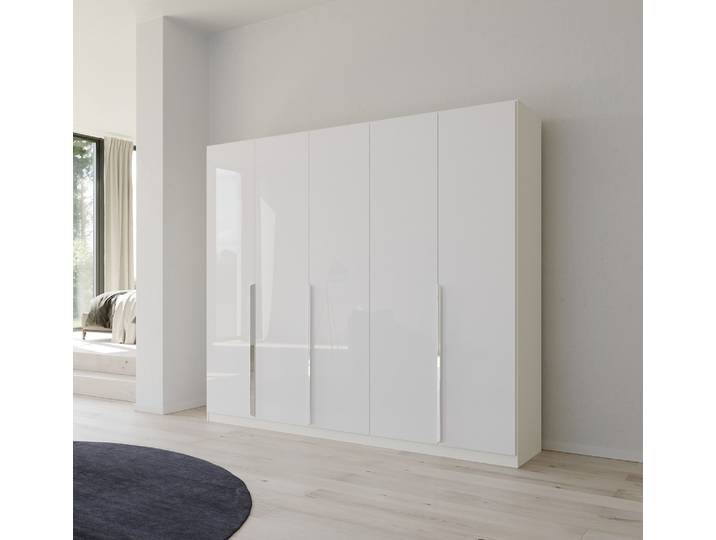 Kleiderschrank Drehtürenschrank Glamour , 5-türig , weiß Hochglanz / alpinweiß , 226x210