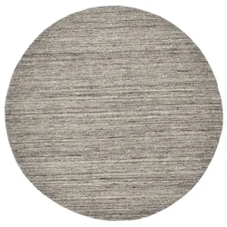 THEKO Handgewebter Teppich Pure, im modernen Uni-Design 650 grey 100x100 cm rund