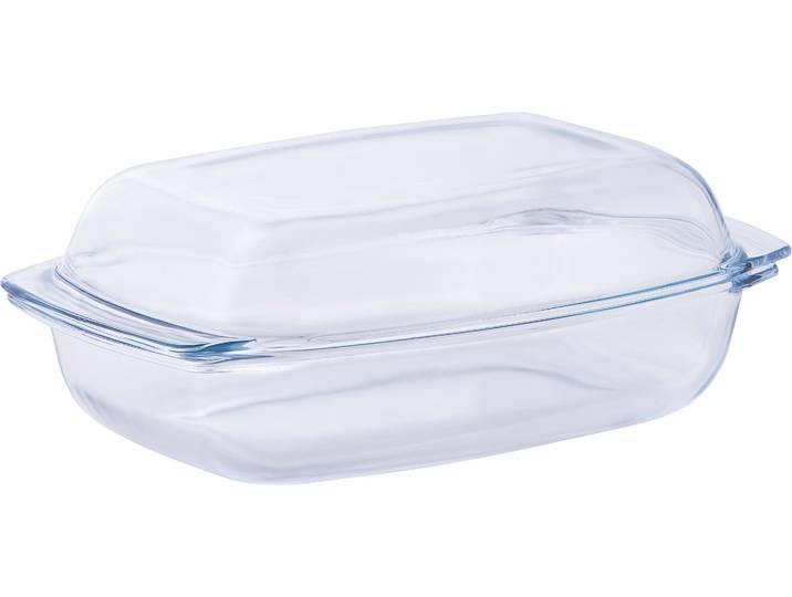 Auflaufform VAN WELL, transparent, B:34cm T:22,5cm, Glas, Auflaufformen, Auflaufform, feuerfestes Glas, 4,1 Liter