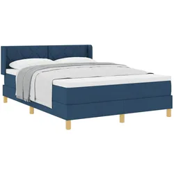 vidaXL, Boxspringbett, Boxspringbett Mit Matratze Stoff Blau (160 x 200 cm)