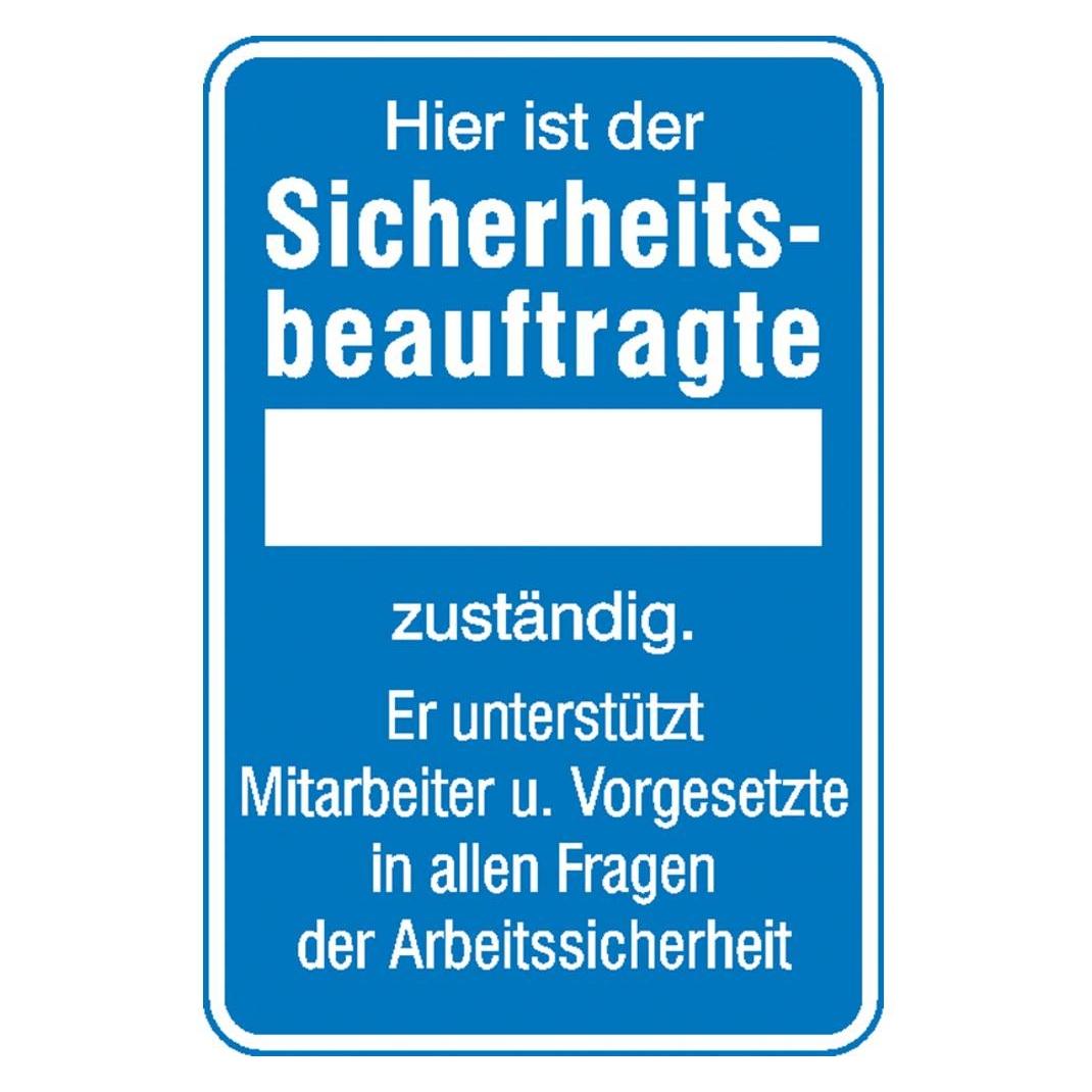 SafetyMarking Aushang Sicherheitsbeauftragte Hier ist der Sicherheitsbeauftragte (11.0728)