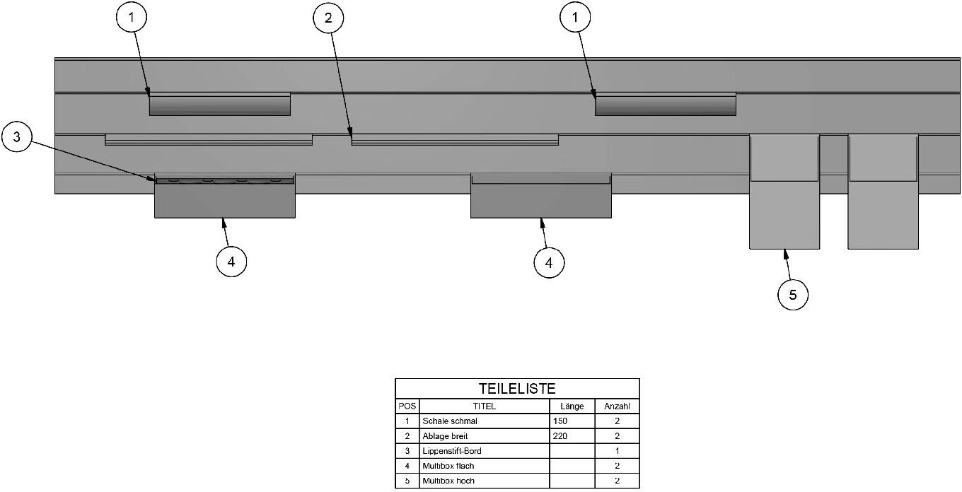 Kronenbach Cube Ordnungssystem für Spiegelschrank 100 cm mit 2 Drehtüren