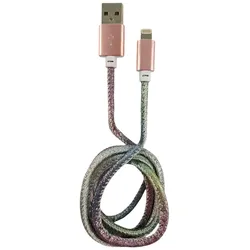 LC-Power LC-C-USB-Lightning-1M-4 (MFI) USB A zu Lightning Kabel, Disco-Glitzer,