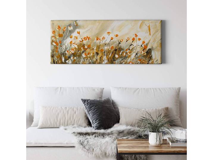 Impression sur toile Morning Light Polyester PVC / Épicéa Vert 100 x 40cm