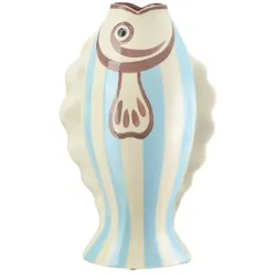 Vase Fisch   ¦ blau ¦ Porzellan ¦ Maße (cm): B: 23,5 H: 39,2 T: 14.0