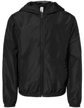 Independent Trading Co. EXP24YWZ Youth Lightweight Windbreaker in Black size Small   Polyester